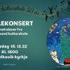 Plakat for konsert 16. desember med teikning av billedkunstelev Emely Andersen